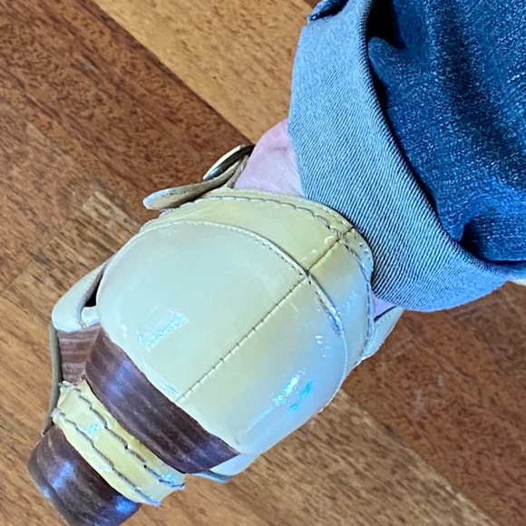 Fly Girl London Mary Jane Wedge 39 (US 9 M) 40s Vibe Pale Yellow Patent Leather - Picture 8 of 9